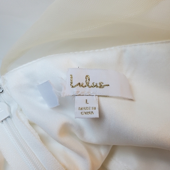 NWOT Lulus Yours For Eternity Organza Embroidered Maxi Wedding Dress Sz L - Picture 5 of 14